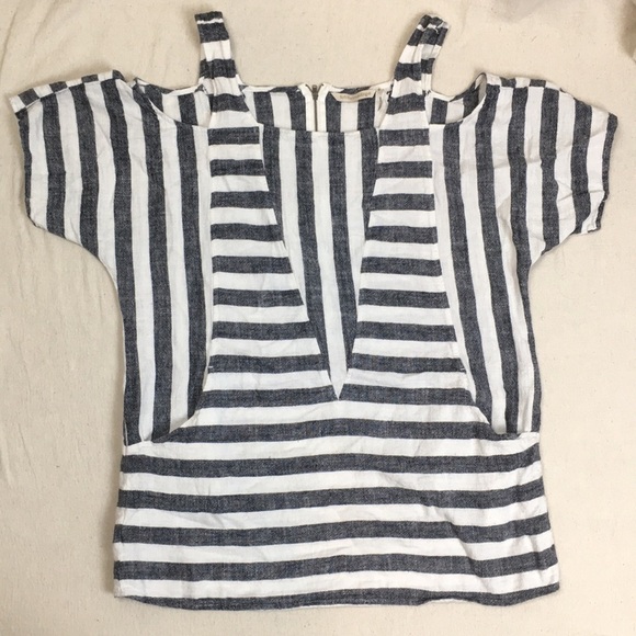 Soft Surroundings Sunset stripe Cold shoulder top - Picture 3 of 8
